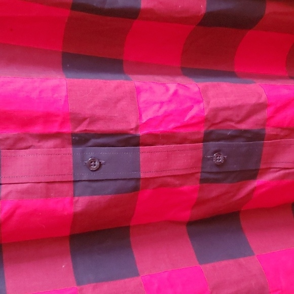 Chaps Icon Black Red Plaid Long Sleeve Casual Button‎ Down Sz. 3X Shirt Tunic - Picture 4 of 12